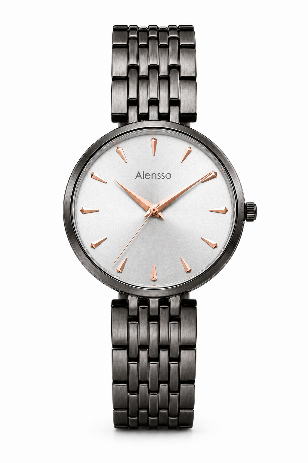 Alensso SIGNORA A141 Women’s Analog Watch White Dial & Black Chain Strap