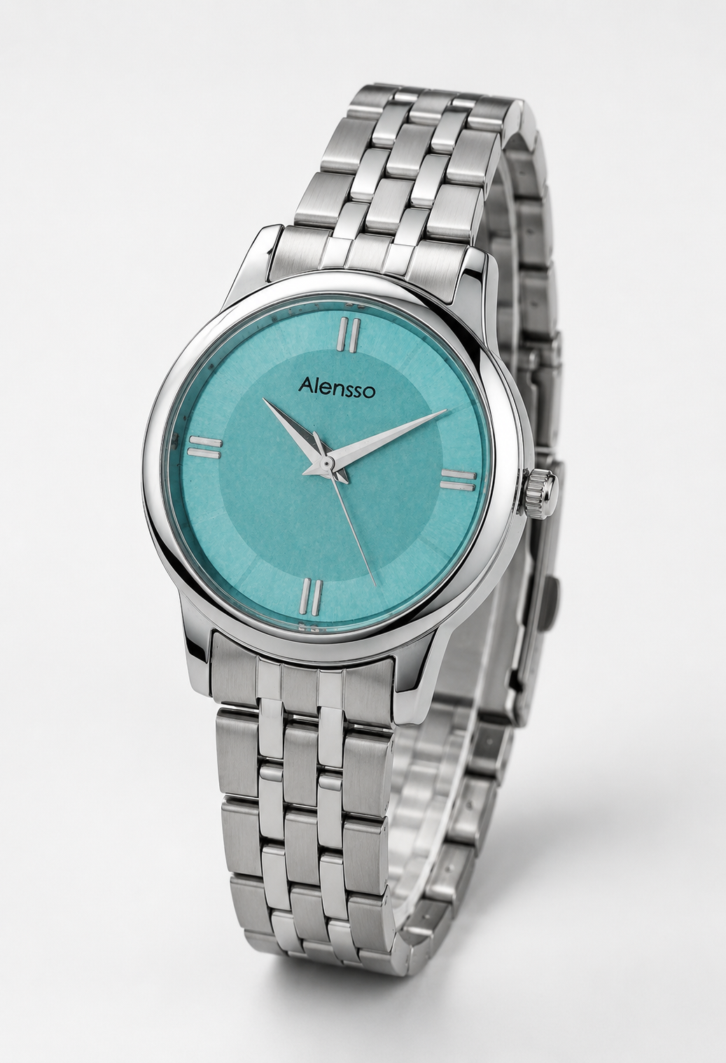 Alensso SIGNORA A134 Women’s Analog Watch Blue Dial & Silver Chain Strap
