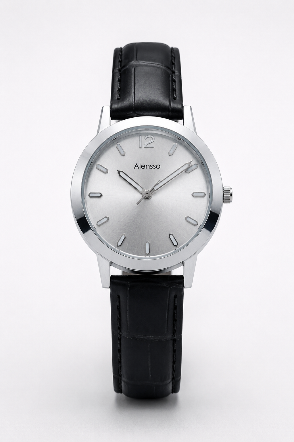 Alensso Signora A150 Women’s Analog Watch White Dial & Black Leather Strap
