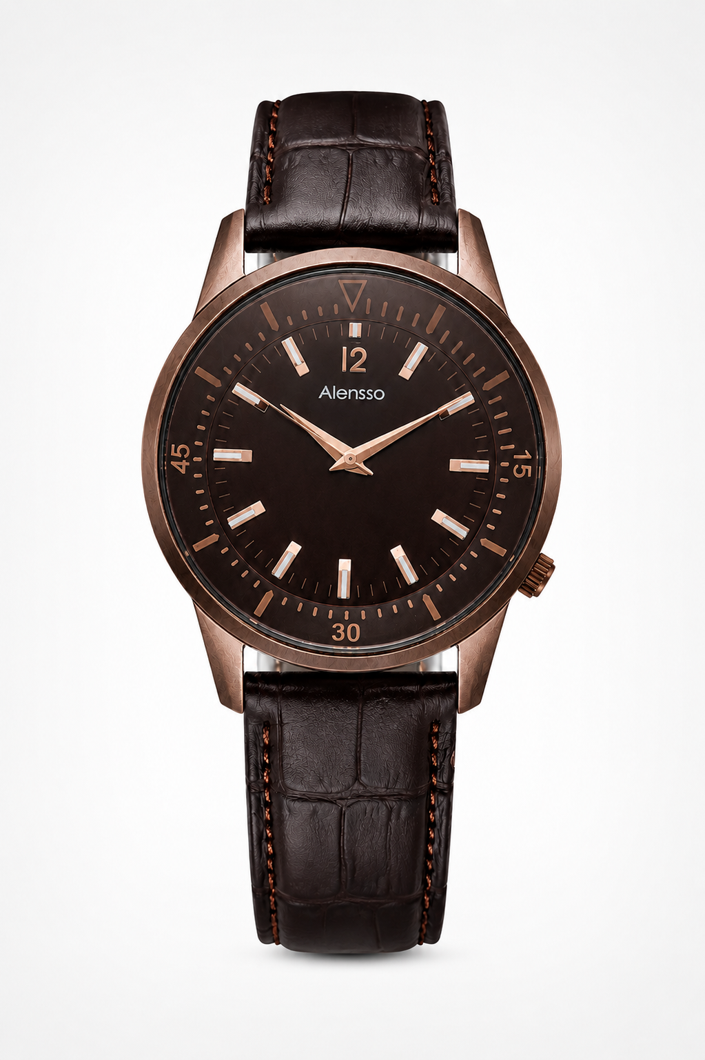 Alensso Sahib Series A151 Men’s Quartz Watch Coffee Dial & Coffee Leather Strap