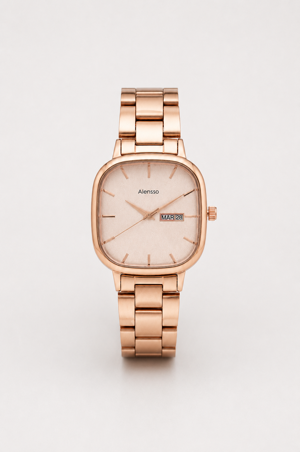 Alensso Signora A156 Women’s Analog Watch Rose Gold Dial & Rose Gold-Silver Chain Strap