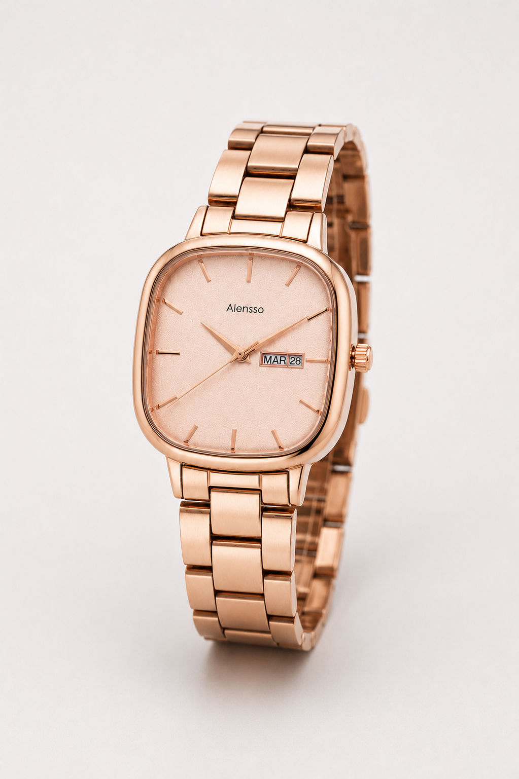 Alensso Signora A156 Women’s Analog Watch Rose Gold Dial & Rose Gold-Silver Chain Strap