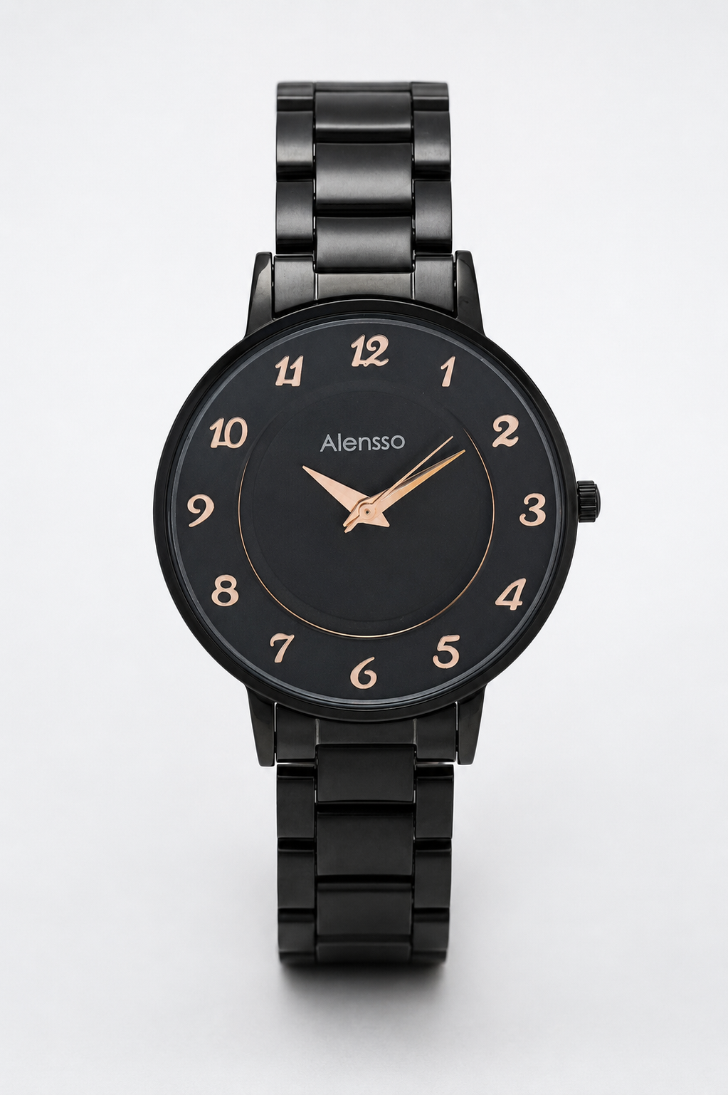 Alensso Sahib Series A138 Men’s Analog Watch Black Dial & Black Chain Strap